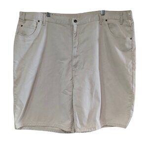 Duke Men's Relaxed Fit Jean Shorts Size 48 Light Beige NWT, 100% Cotton, Elastic